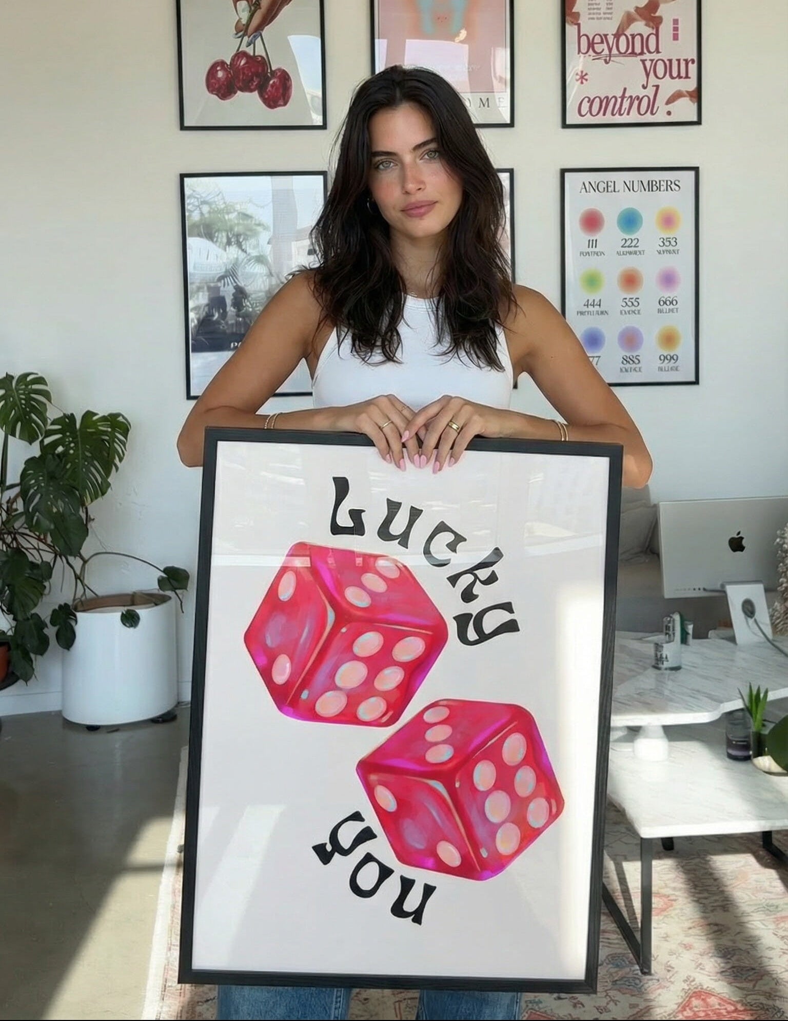 Lucky You Dice Framed Poster