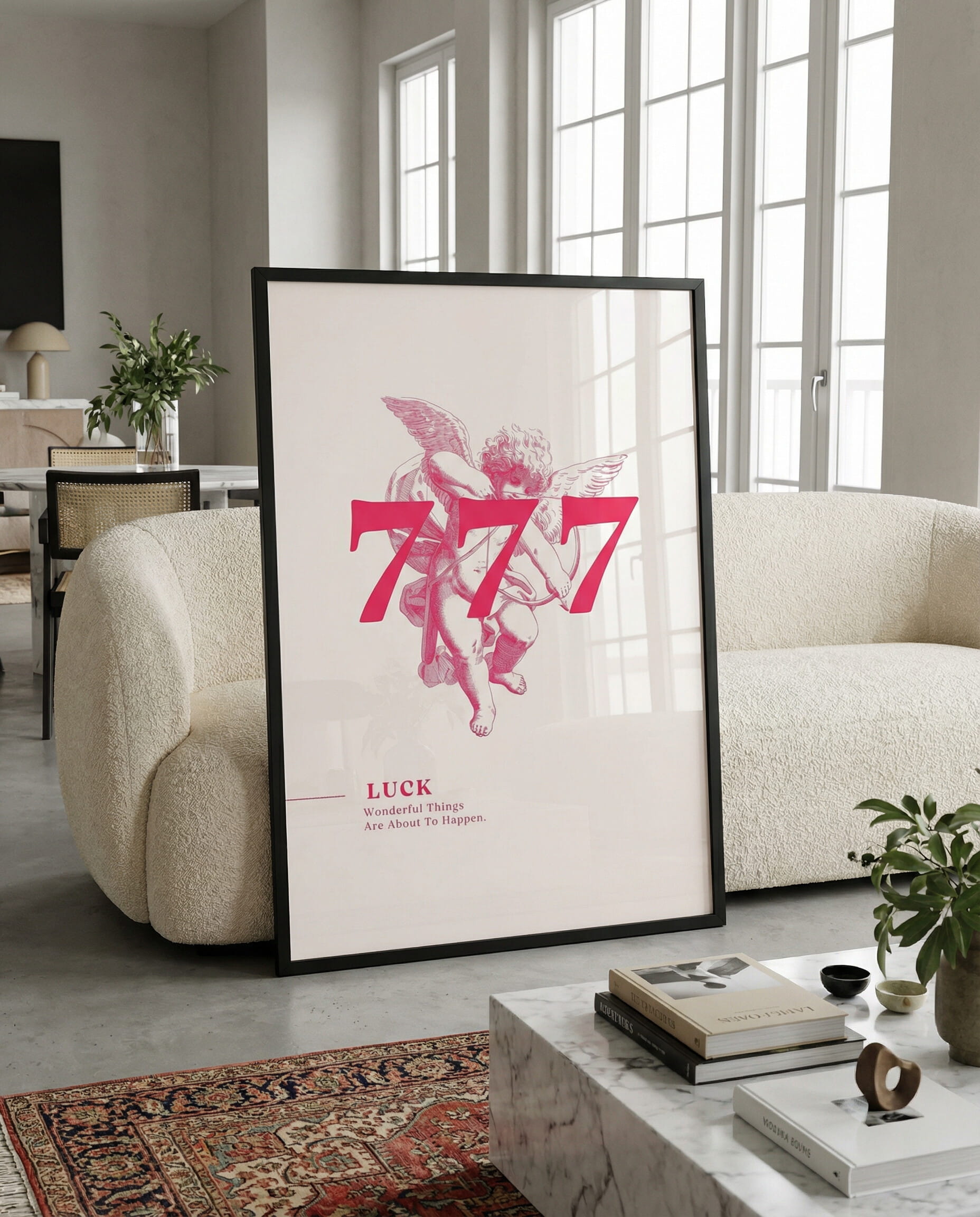 Lucky 777 Cherub Framed Poster