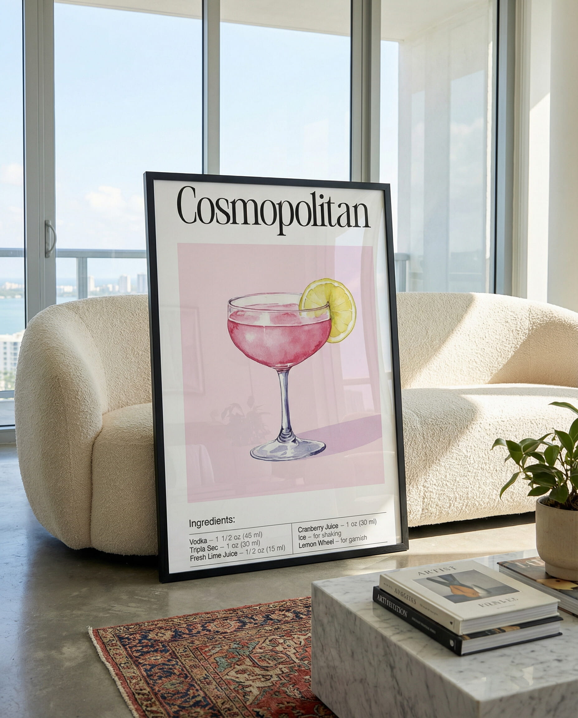 Cosmopolitan Recipe Framed Poster