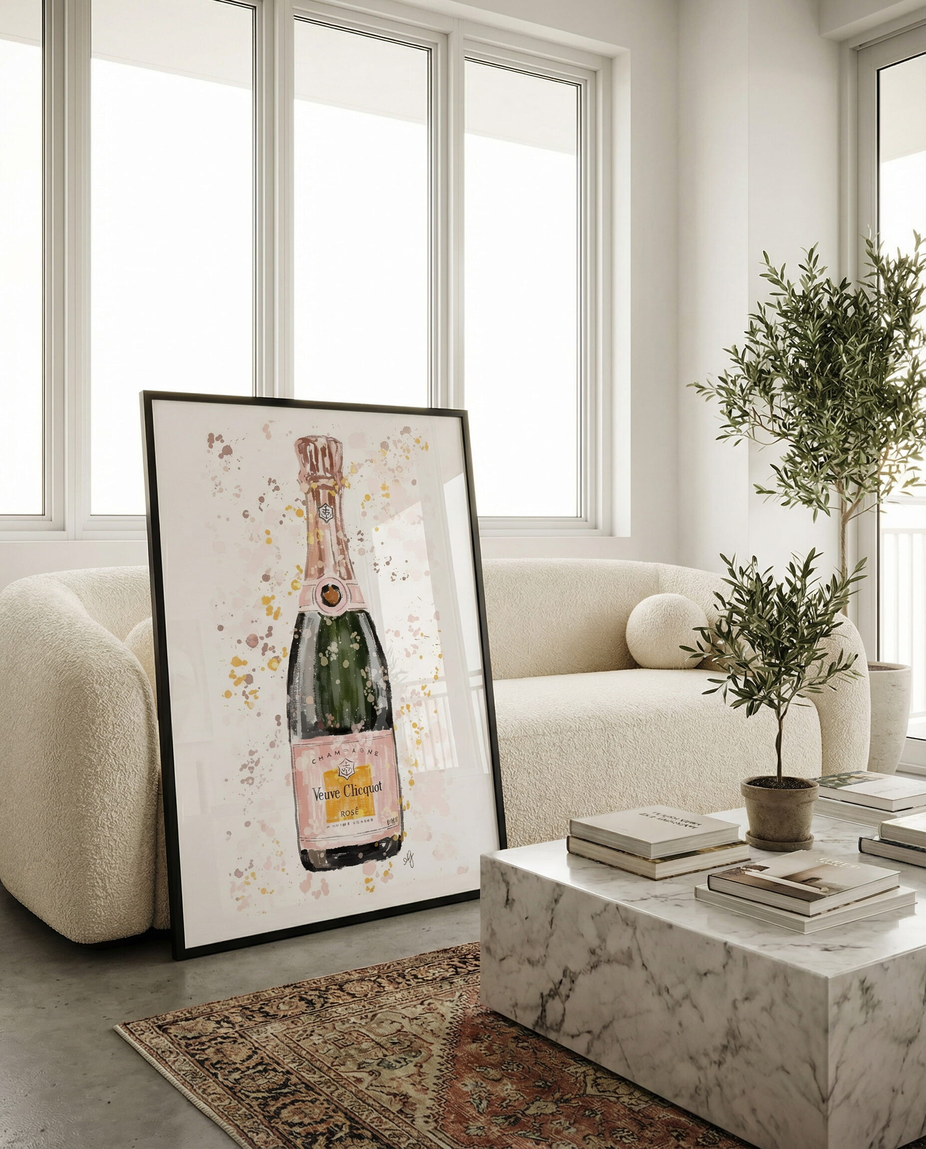 Rosé Champagne Framed Poster