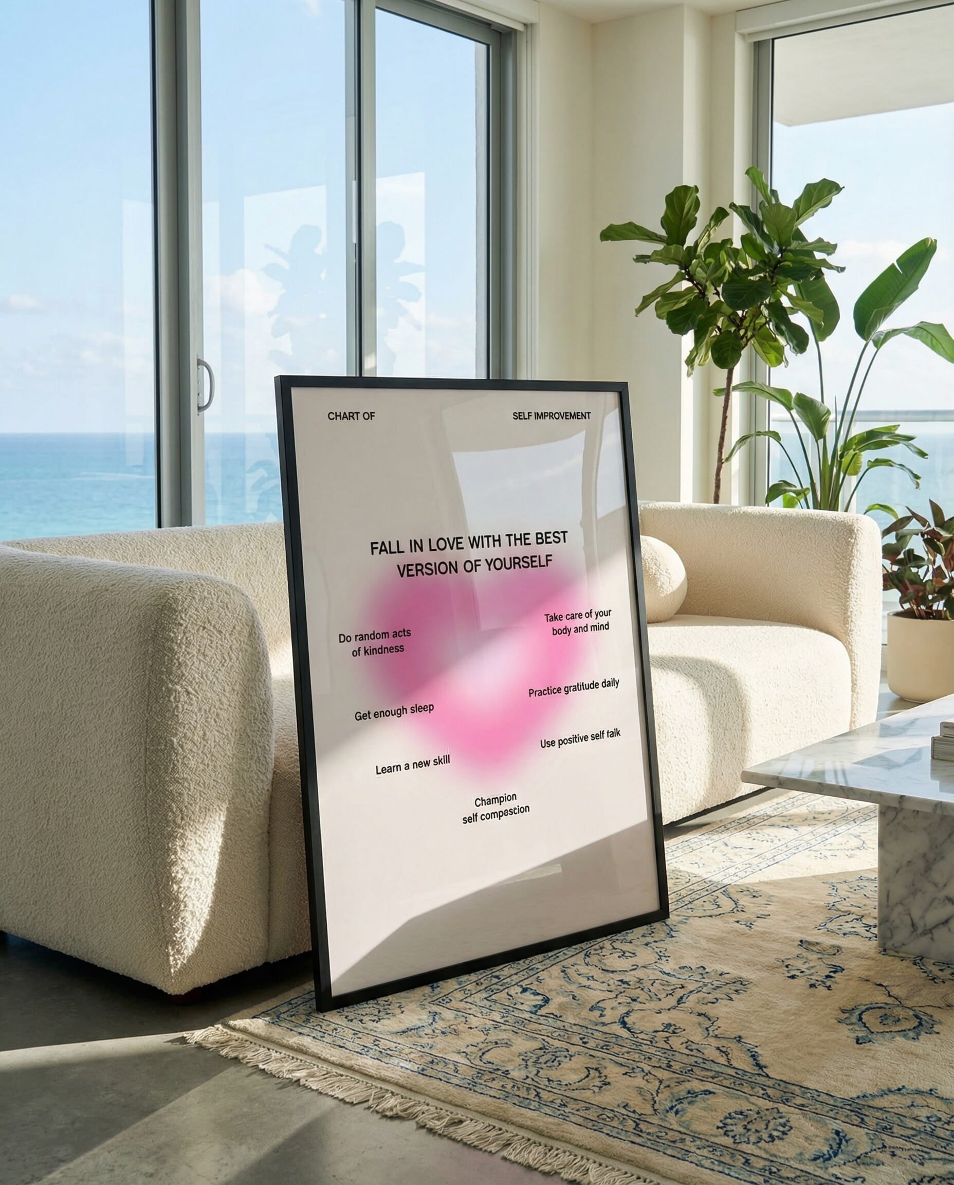 Fall in Love with Yourself Framed Poster