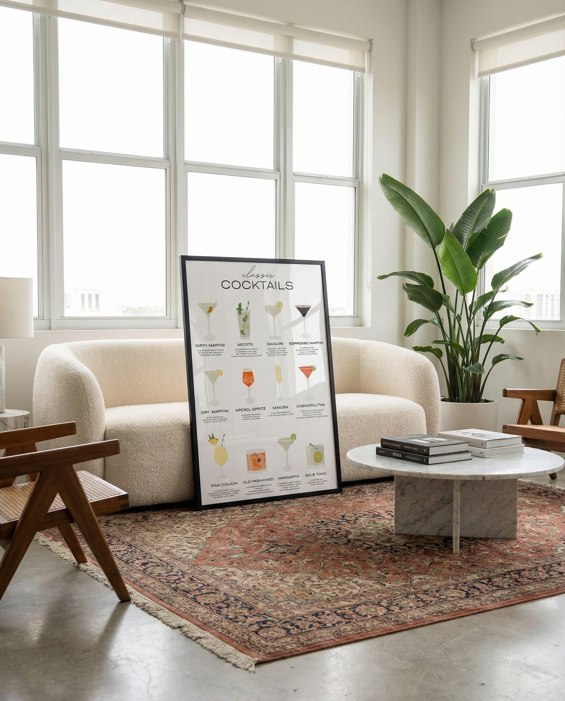 Classic Cocktail Recipe Framed Poster